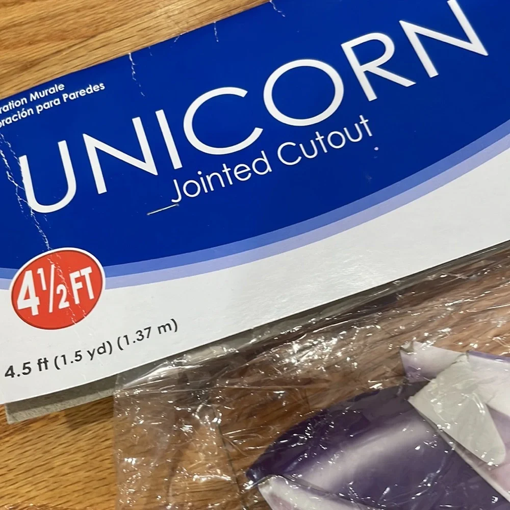 NEW Jointed Cutout. Read to hang  4 1/2 feet Unicorn